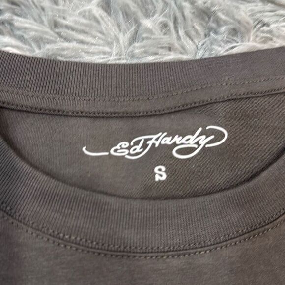 NWT Ed Hardy Men Eagle Battle T-shirt (Charcoal) size small - Picture 4 of 7